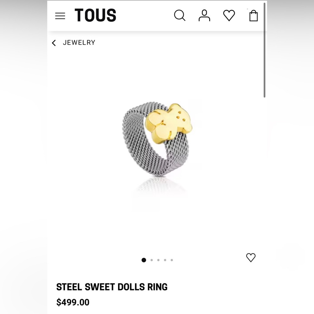 Authentic TOUS STEEL SWEET DOLLS RING